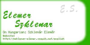 elemer szklenar business card