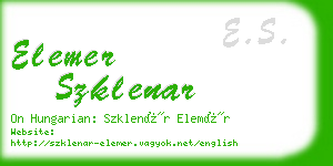 elemer szklenar business card